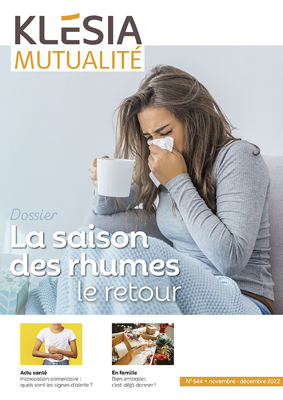 couverture du KLESIA Mut’Mag n° 644 – Dossier "La saison des rhumes, le retour"