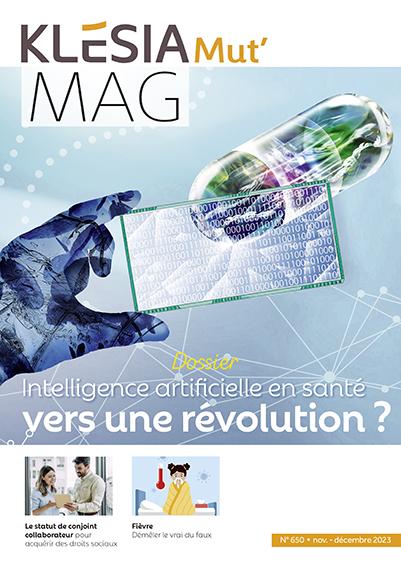 couverture du KLESIA Mut’Mag n° 650 – Dossier "intelligence artificielle en santé, une révolution ?"